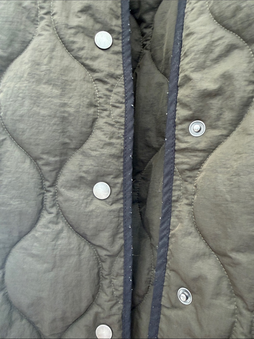 Alex Mill Olive Quilted Jacket with Black Sherpa Collar - Picture 4 of 4